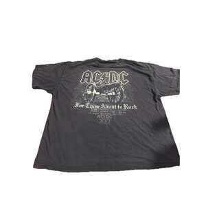VTG AC/DC For Those About To Rock Tour T-Shirt Black 80s 90's Size 2XL Delta